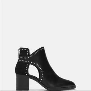 Zara Studded Ankle Boots With Cut Out Size 11